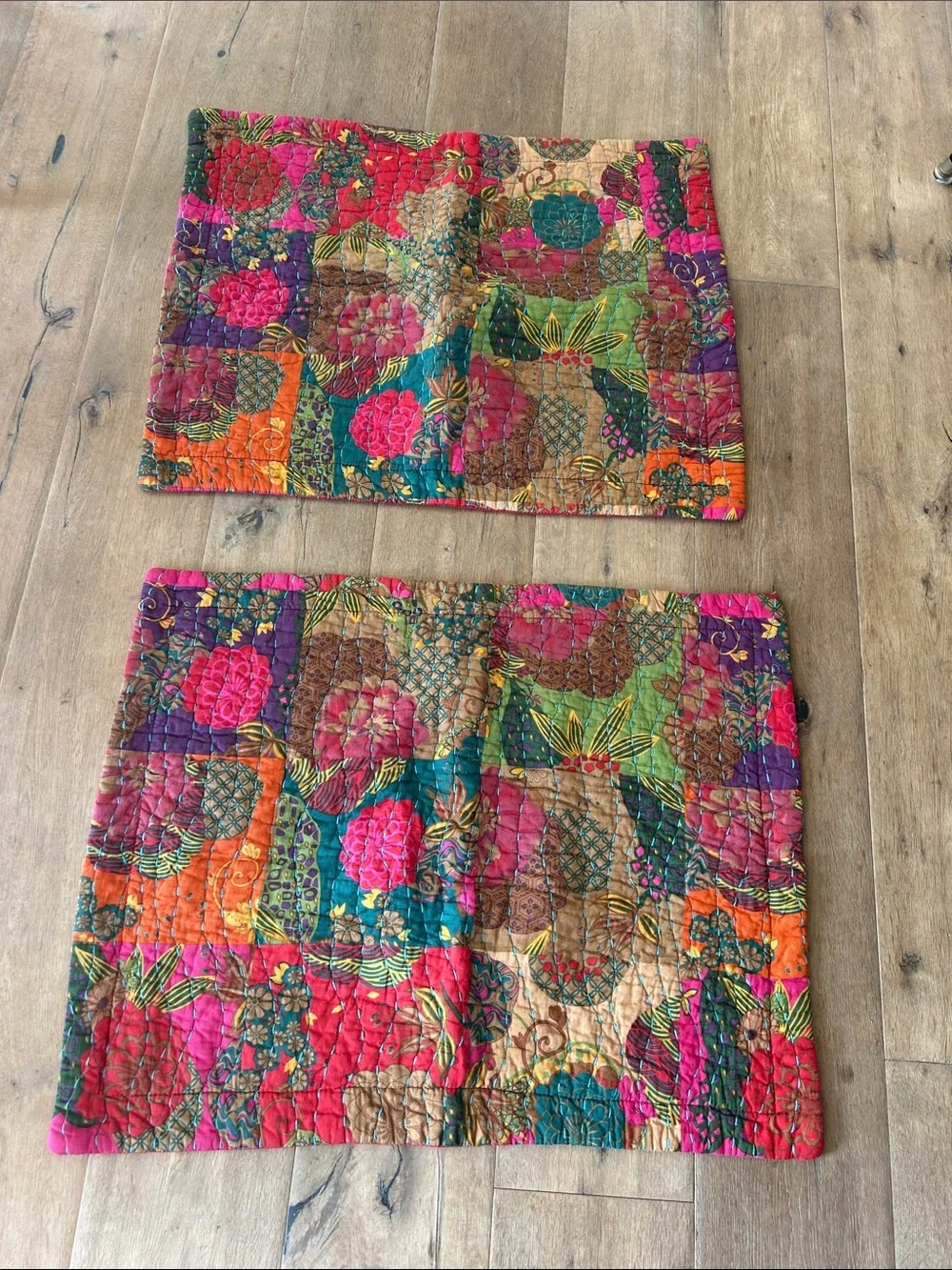 Vibrant Patchwork Quilted Placemat Set - Multicolor